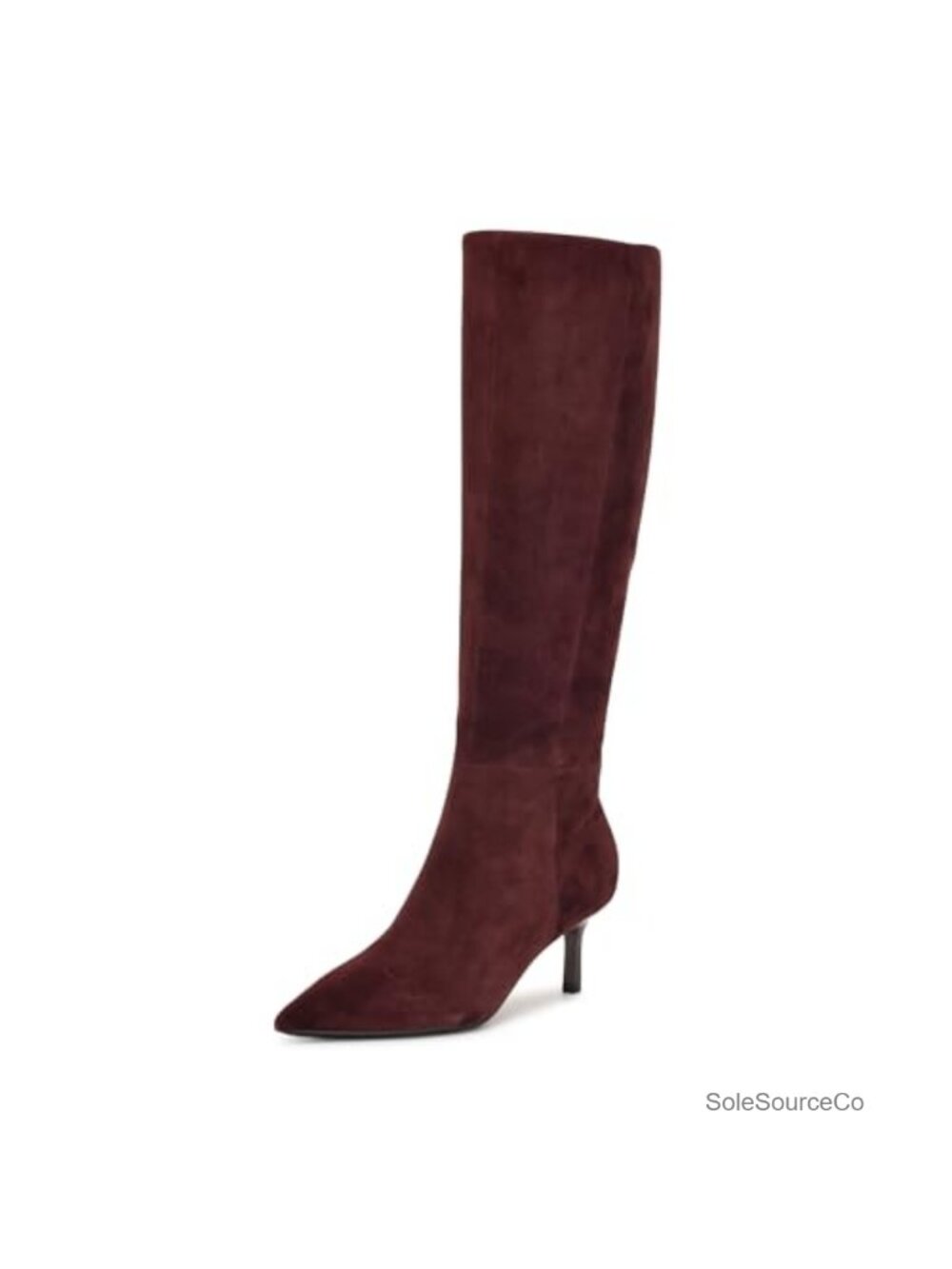 Nine West Women's Kimdee 9x9 Knee-High Suede Boots Pointy Toe Stiletto Heel